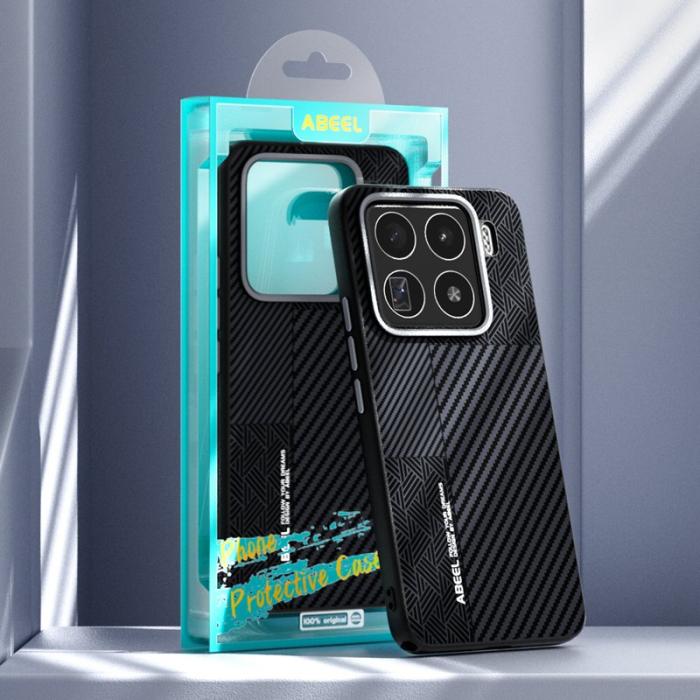 ABEEL - ABEEL Xiaomi 15 Pro Skal PC TPU Aluminium PU Läder - Textur 1