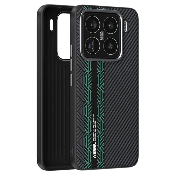 ABEEL - ABEEL Xiaomi 15 Pro Skal PC TPU Aluminium PU Läder - Textur 2