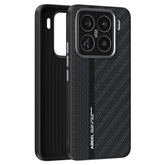 ABEEL - ABEEL Xiaomi 15 Pro Skal PC TPU Aluminium PU Läder - Textur 3
