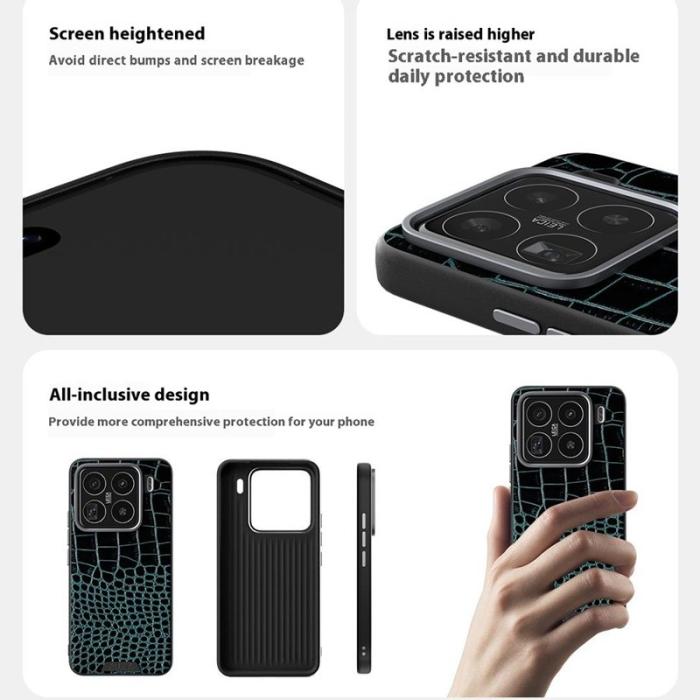 ABEEL - ABEEL Xiaomi 15 Skal MagSafe Kompatibel Krokodiltextur Svart