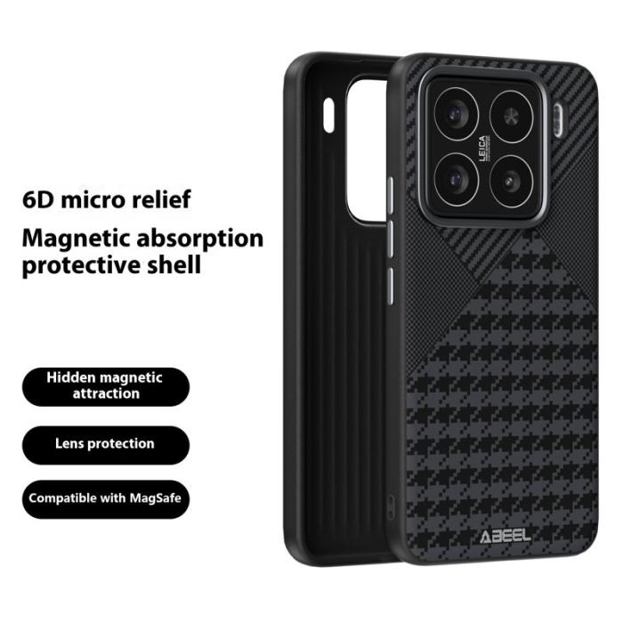 ABEEL - ABEEL Xiaomi 15 Skal MagSafe Kompatibel Micro-Prägling Svart
