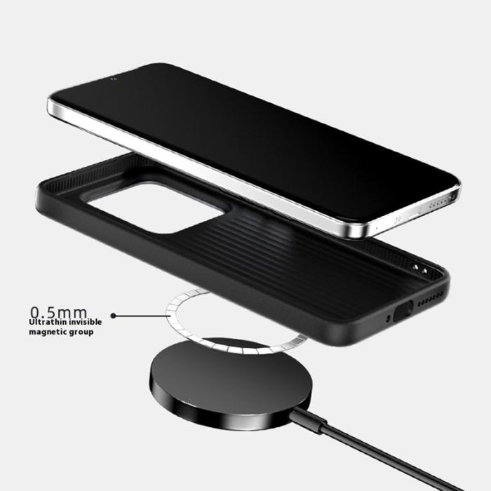 ABEEL - ABEEL Xiaomi 15 Skal MagSafe Kompatibel Micro-Prägling Svart