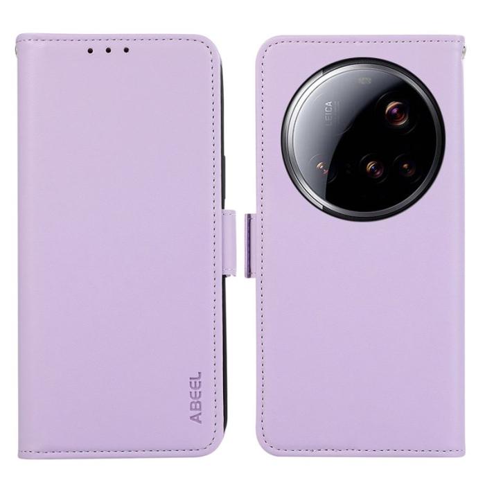 ABEEL - ABEEL Xiaomi 15 Ultra Skal Läder Fodral med RFID Blockering Lila