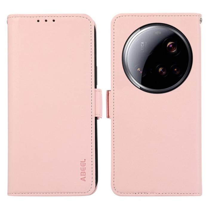 ABEEL - ABEEL Xiaomi 15 Ultra Skal Läder Fodral med RFID - Rosa