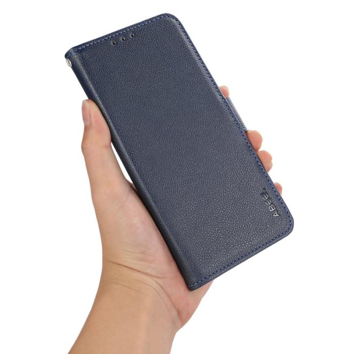 ABEEL - ABEEL Xiaomi 15 Ultra Skal Litchi Textur Läder RFID Blå