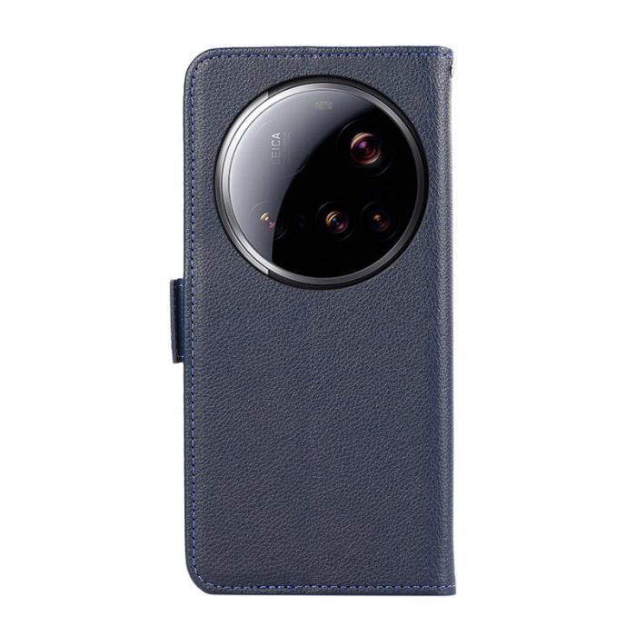 ABEEL - ABEEL Xiaomi 15 Ultra Skal Litchi Textur Läder RFID Blå