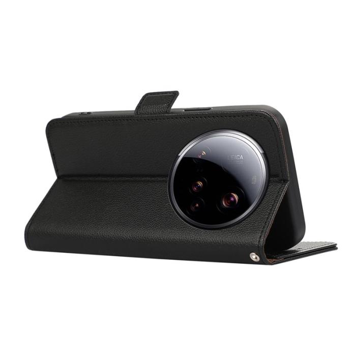 ABEEL - ABEEL Xiaomi 15 Ultra Skal Litchi Textur Läder RFID Blocker - Svart