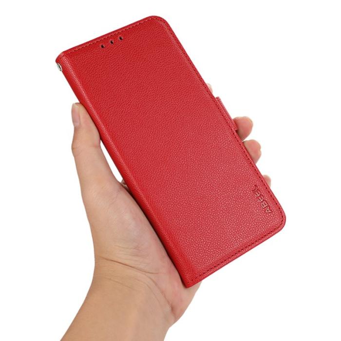 ABEEL - ABEEL Xiaomi 15 Ultra Skal Litchi Textur Läder RFID Röd
