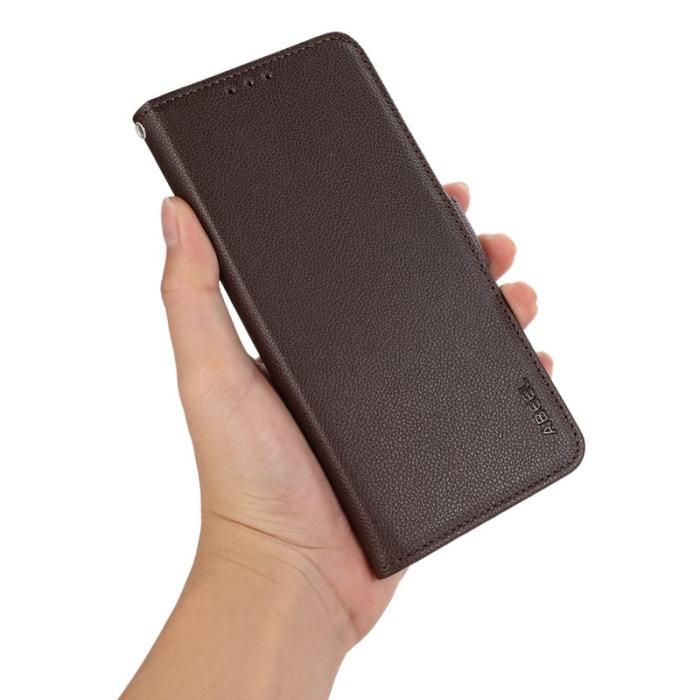 ABEEL - ABEEL Xiaomi 15 Ultra Skal Litchi Textur Läder RFID Skydd Brun