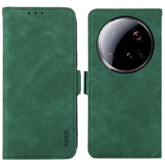 ABEEL - ABEEL Xiaomi 15 Ultra Skal PU Läder Folio Ställ Green