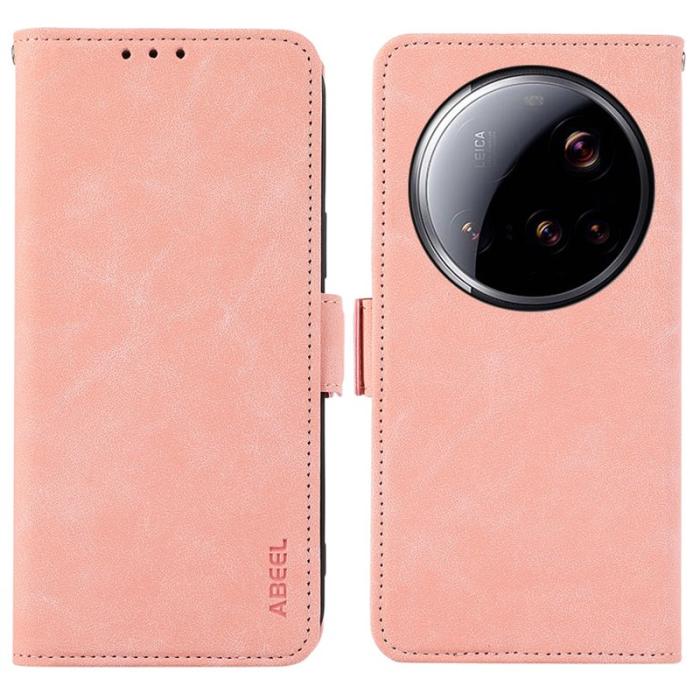 ABEEL - ABEEL Xiaomi 15 Ultra Skal PU Läder Folio Ställ Pink