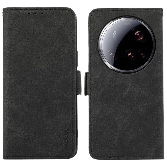 ABEEL - ABEEL Xiaomi 15 Ultra Skal PU Läder Folio Ställ Svart