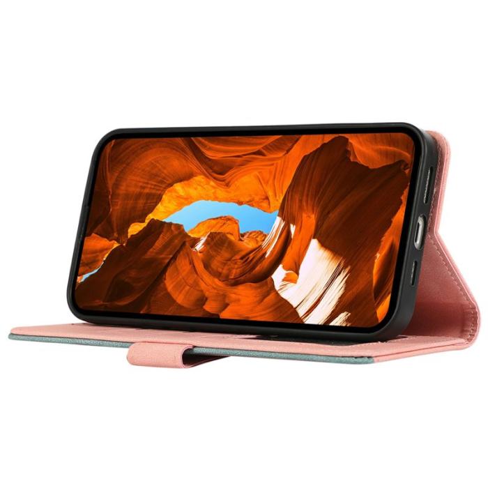 ABEEL - ABEEL Xiaomi 15T Fodral i Spaltad Läder RFID Skydd - Rosa
