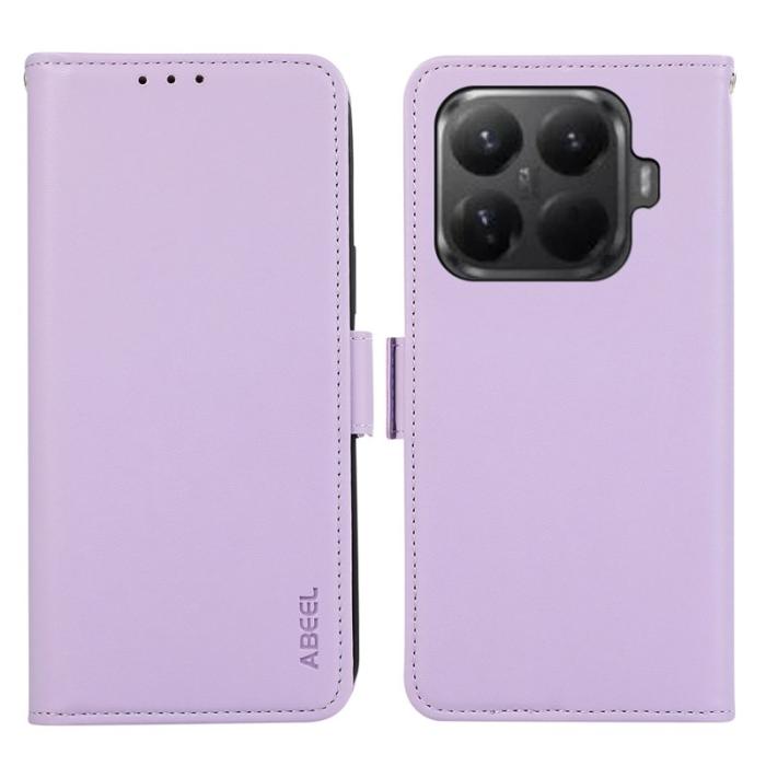 ABEEL - ABEEL Xiaomi 15T Pro Skal Läder Fodral RFID Blockering Lila