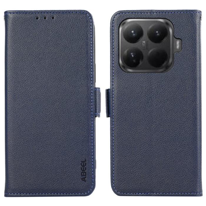 ABEEL - ABEEL Xiaomi 15T Pro Skal Litchi Textur Läder RFID Blå