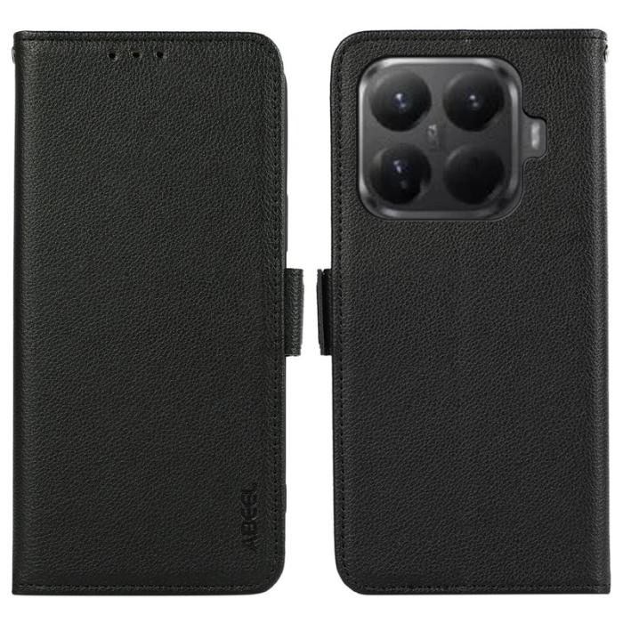 ABEEL - ABEEL Xiaomi 15T Pro Skal Litchi Textur Läder RFID Blocker - Svart