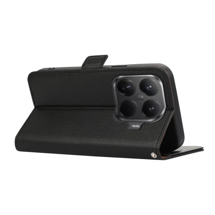 ABEEL - ABEEL Xiaomi 15T Pro Skal Litchi Textur Läder RFID Blocker - Svart