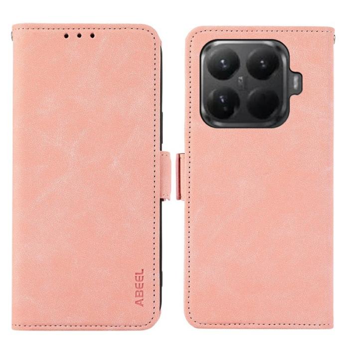 ABEEL - ABEEL Xiaomi 15T Pro Skal PU Läder Folio Ställ Pink