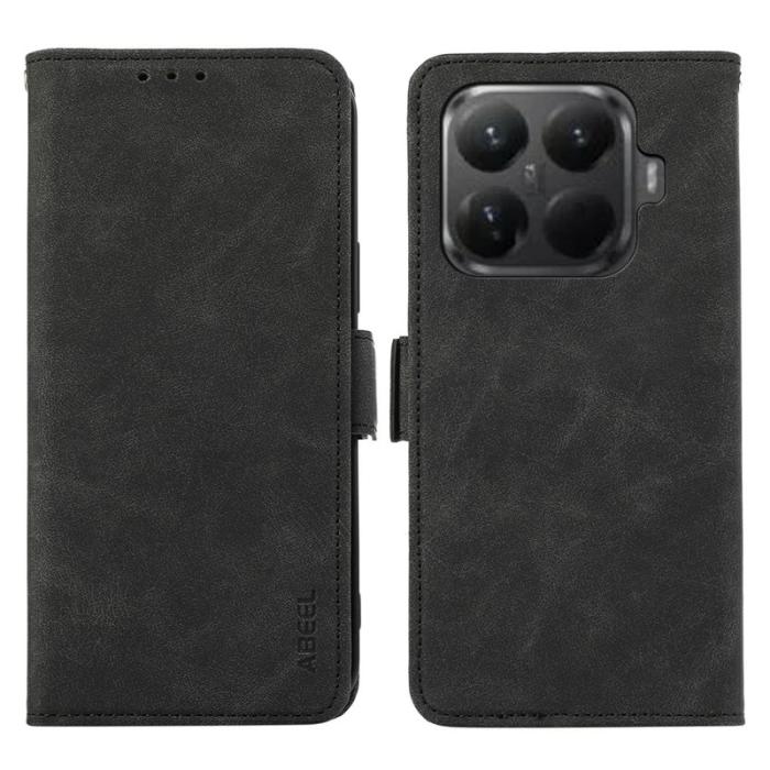 ABEEL - ABEEL Xiaomi 15T Pro Skal PU Läder Folio Ställ Svart