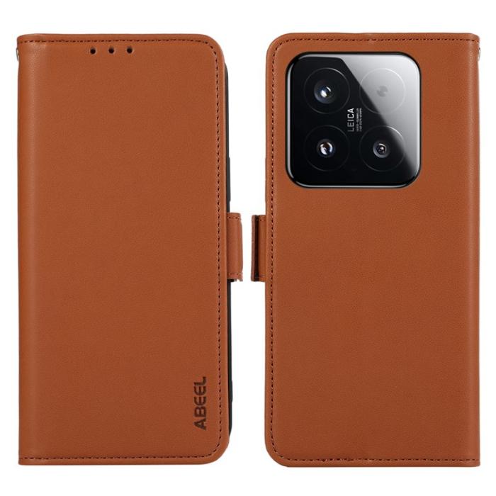 ABEEL - ABEEL Xiaomi 15T Skal Läderfodral med RFID Skydd - Brun