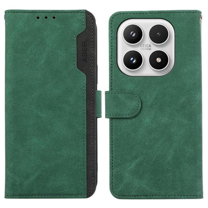 ABEEL - ABEEL Xiaomi 17 Fodral Splicing Läder RFID Blockering Grön