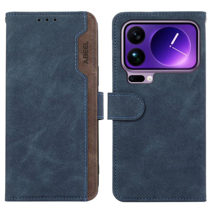 ABEEL - ABEEL Xiaomi 17 Pro Fodral Splicing Läder RFID Blå
