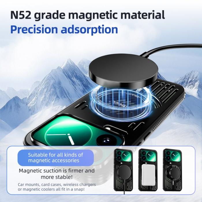 ABEEL - ABEEL Xiaomi 17 Pro Magnetisk Kylskal MagSafe TPU PC Aluminium Svart