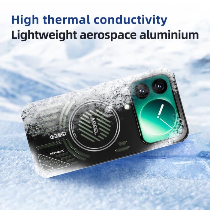 ABEEL - ABEEL Xiaomi 17 Pro Magnetisk Kylskal MagSafe TPU PC Aluminium Svart