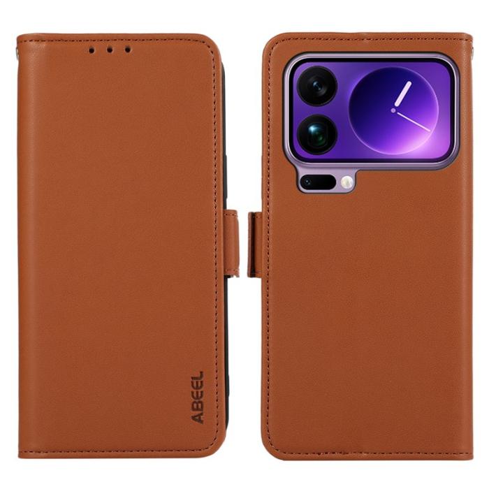 ABEEL - ABEEL Xiaomi 17 Pro Skal Läder Fodral med RFID Skydd - Brun