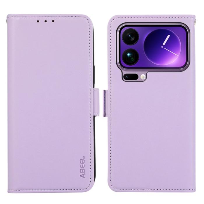 ABEEL - ABEEL Xiaomi 17 Pro Skal Läder Fodral med RFID Skydd - Lila