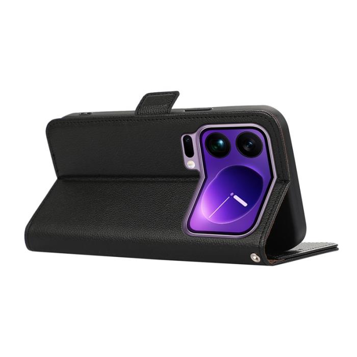 ABEEL - ABEEL Xiaomi 17 Pro Skal Litchi Textur Läder RFID Blocker - Svart