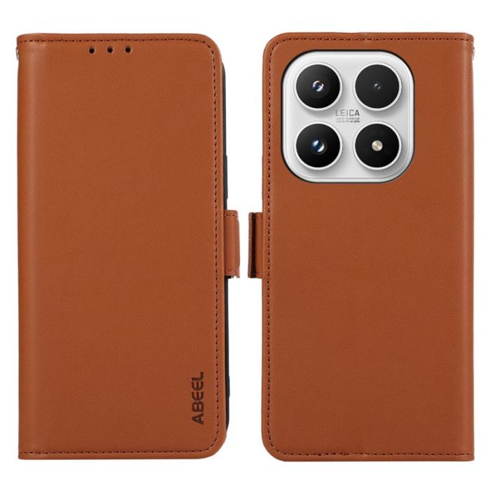 ABEEL - ABEEL Xiaomi 17 Skal Läder Fodral med RFID Skydd - Brun