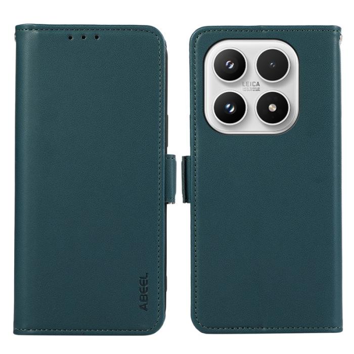 ABEEL - ABEEL Xiaomi 17 Skal Läder Fodral med RFID Skydd - Grön