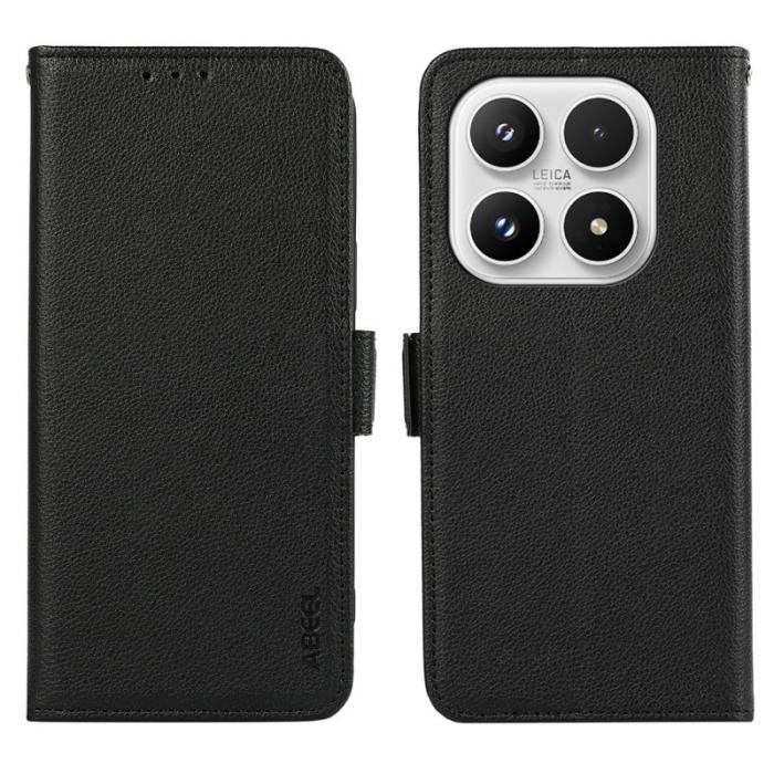 ABEEL - ABEEL Xiaomi 17 Skal Litchi Textur Läder RFID Blocker Svart