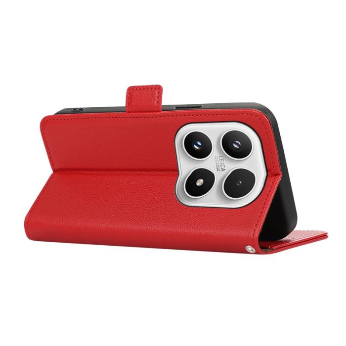 ABEEL - ABEEL Xiaomi 17 Skal Litchi Textur Läder RFID Blockering Röd