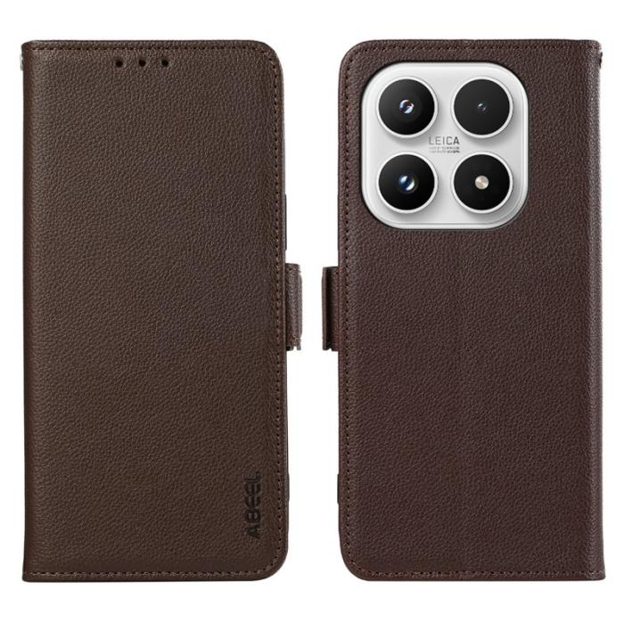 ABEEL - ABEEL Xiaomi 17 Skal Litchi Textur Läder RFID Skydd - Brun