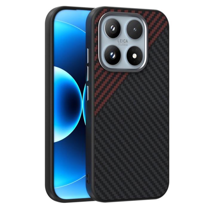 ABEEL - ABEEL Xiaomi 17 Skal MagSafe Kolfiber Svart/Röd