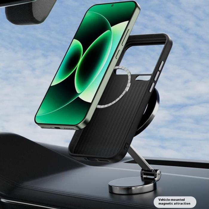 ABEEL - ABEEL Xiaomi 17 Skal MagSafe Kompatibel PC TPU Läder Svart