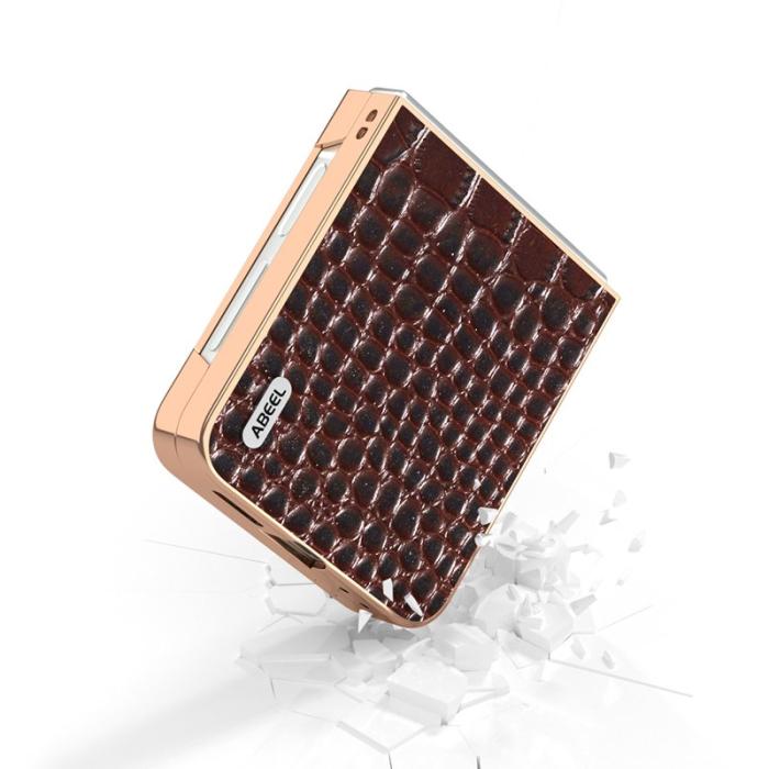 ABEEL - ABEEL Z Flip7 FE 5G Skal i äkta läder - Kaffe