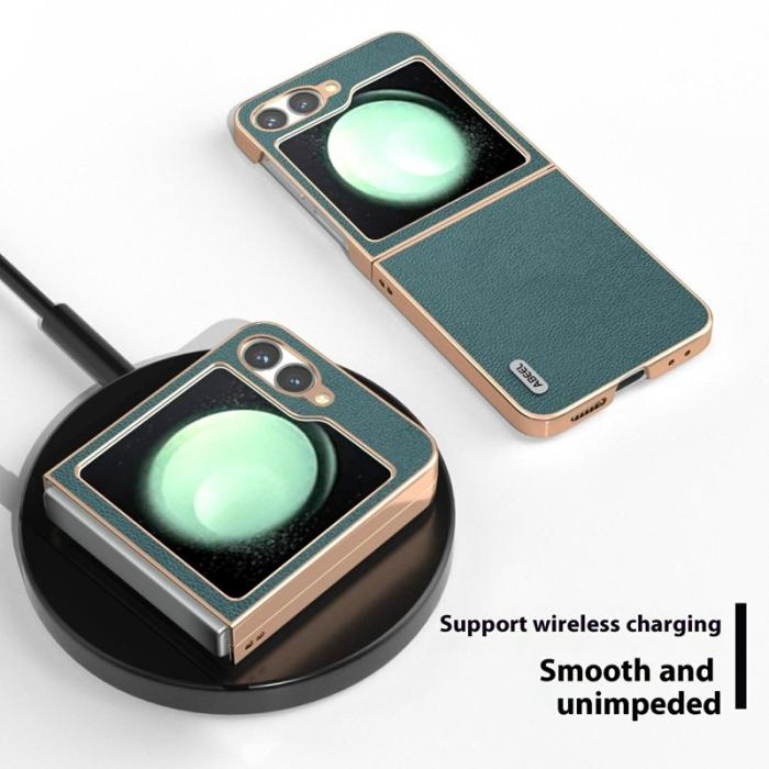 ABEEL - ABEEL Z Flip7 FE 5G Skal i äkta läder - Midnattsgrön