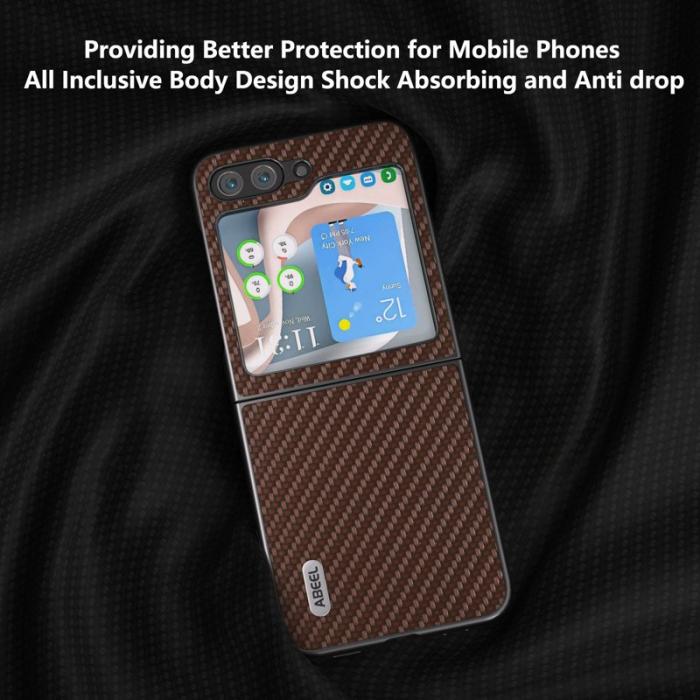 ABEEL - ABEEL Z Flip7 FE 5G Skal i Kolfiber - Brun