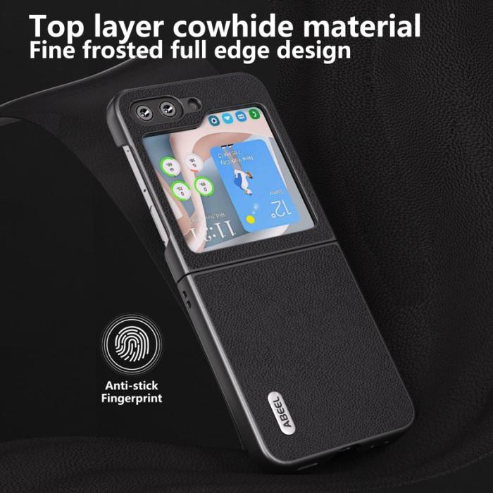 ABEEL - ABEEL Z Flip7 FE 5G Skal i Läder - Svart