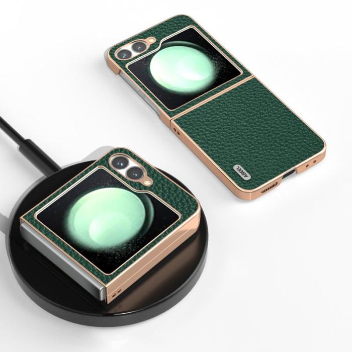 ABEEL - ABEEL Z Flip7 FE 5G Skal Star Series Grön i Äkta Läder