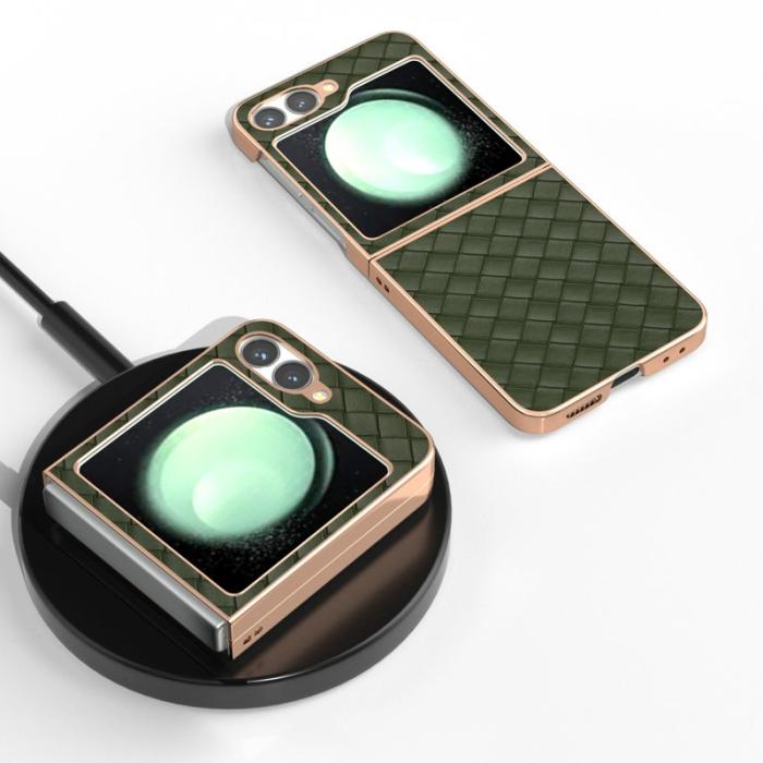 ABEEL - ABEEL Z Flip7 FE 5G Skal Woven Texture Grön