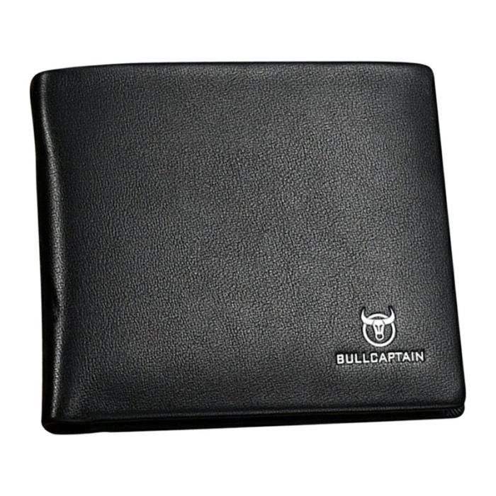 BULLCAPTAIN - BULLCAPTAIN 0002 Bifold Plånbok Läder Slim Men Svart