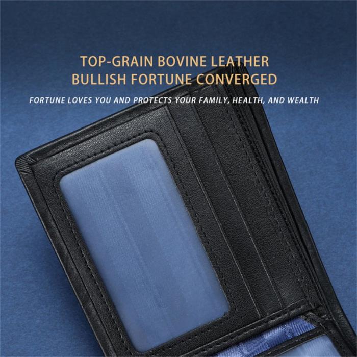 BULLCAPTAIN - BULLCAPTAIN Bifold Plånbok i Läder för Män - Svart