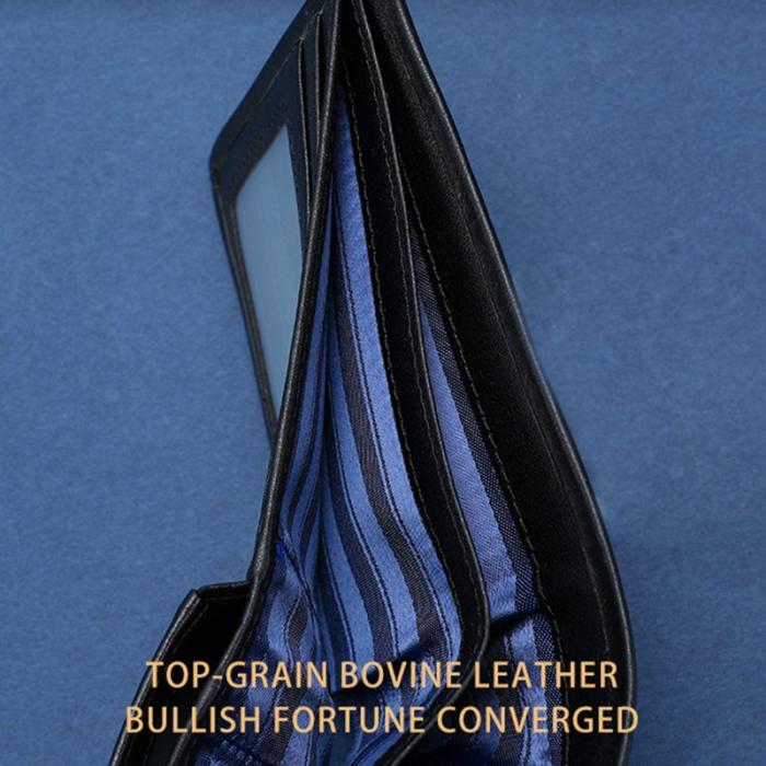 BULLCAPTAIN - BULLCAPTAIN Bifold Plånbok i Läder för Män - Svart