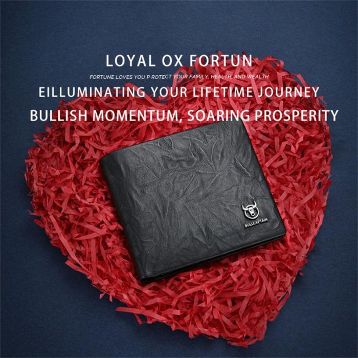 BULLCAPTAIN - BULLCAPTAIN Bifold Plånbok i Läder för Män - Svart