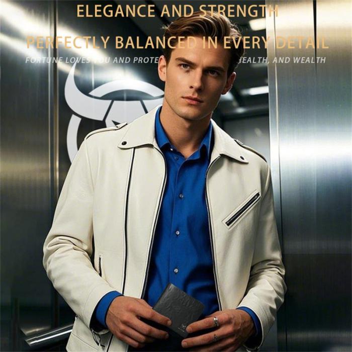 BULLCAPTAIN - BULLCAPTAIN Bifold Plånbok i Läder för Män - Svart