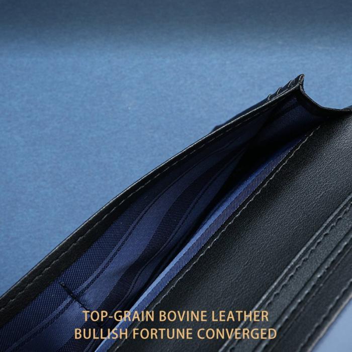 BULLCAPTAIN - BULLCAPTAIN Läderplånbok Bifold Herr Business Casual Svart